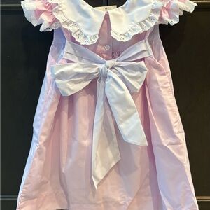The Beaufort Bonnet Company Pink and White Kids Dress